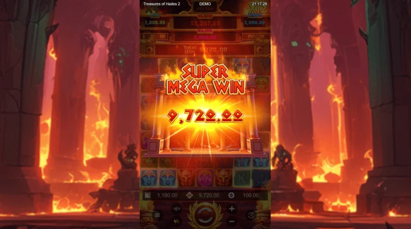 Treasures of Hades 2 — super mega laimests Free Spins raundā ar uzkrājošo reizinātāju